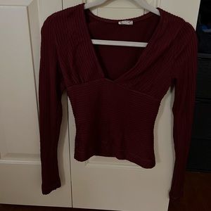 Free people red long sleeve